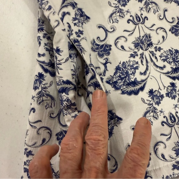 Chico’s Floral Jacket Open Front Paisley Blue White Women’s Sz Small (Chico’s 0) - Picture 4 of 13